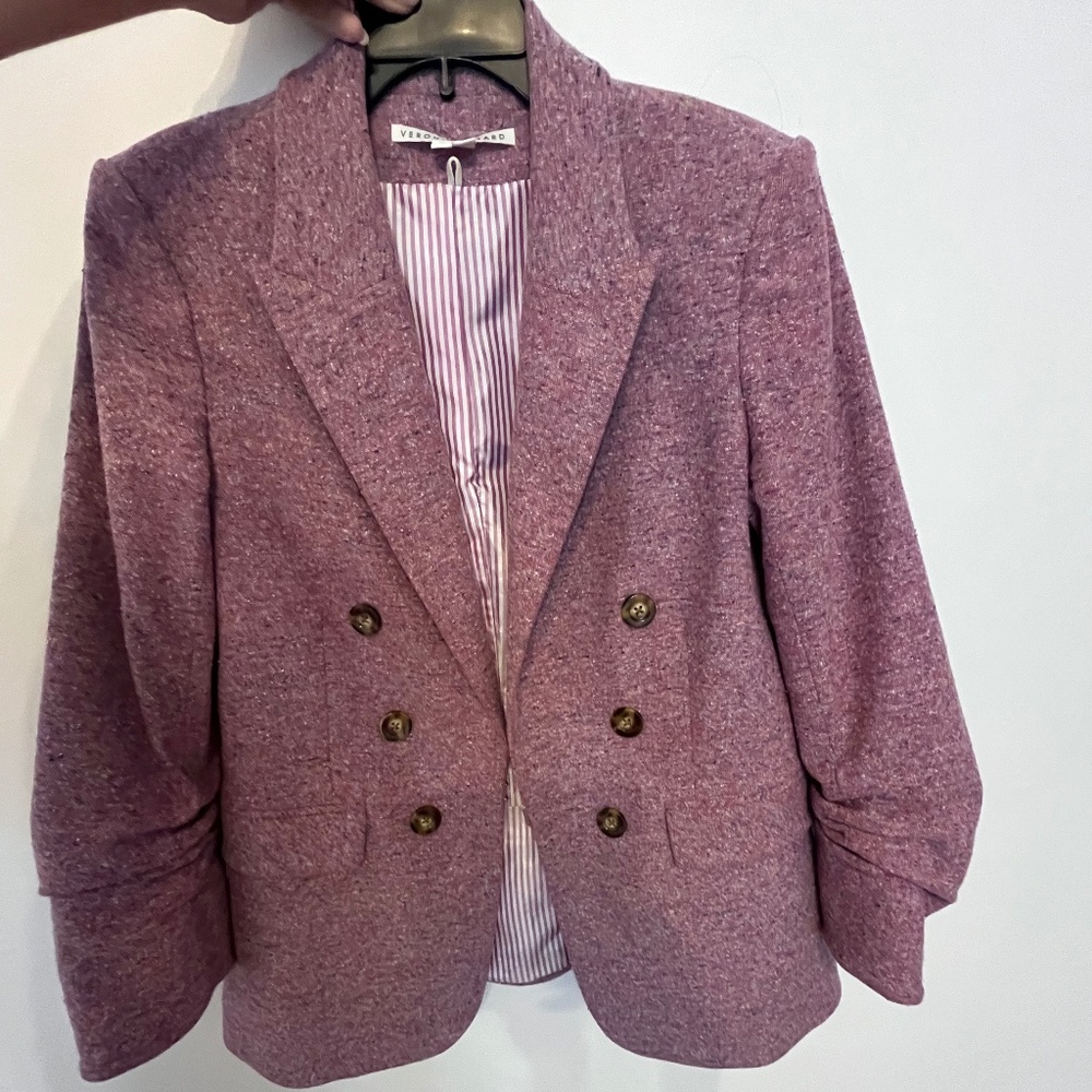 Veronica Beard Ruched Sleeve Blazer